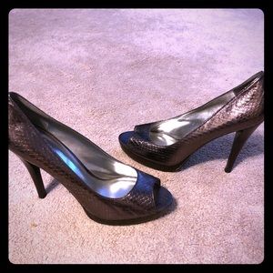 Calvin Klein Daliah snake peep toe heels